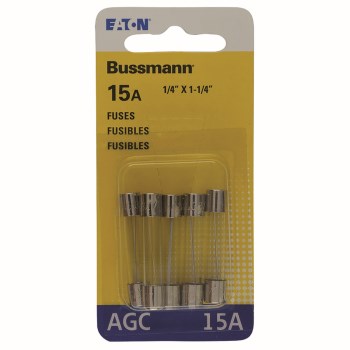 AGC Glass Tube Fuse - 15 Amp, 5pk