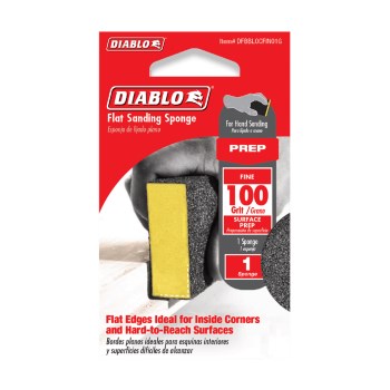 Diablo Flat Edge Sanding Sponge, 100 Grit