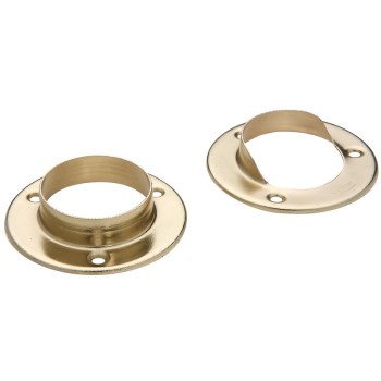 Metal Pole Socket, Satin Brass ~ 1 3/8"