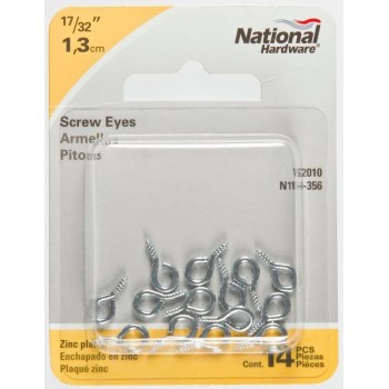 Zinc Screw Eye, Visual Pack 2010 #216-1/2 inches 