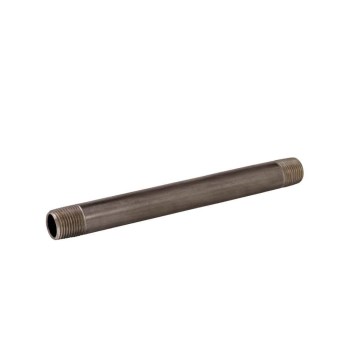 Pipe Nipple, Black Steel - 1/2" x 8"
