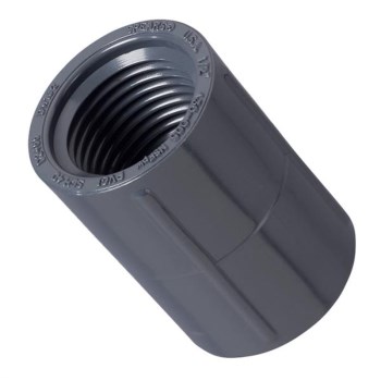 Orbit PVC Female Thread Coupling, Schedule 40 - 1/2"