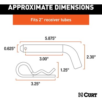 Curt Hitch Pin & Clip - 5/8" x 3", Fits 2" Receiver