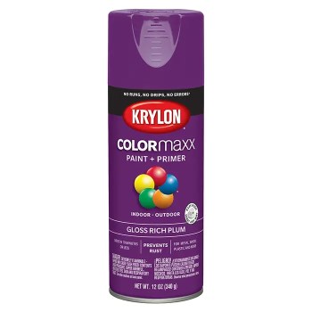 Krylon COLORmaxx Spray Paint, Gloss Rich Plum - 12 oz