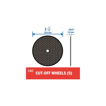 Dremel Cut-Off Wheel, 1-1/4" - .0625" Thick, 5pk