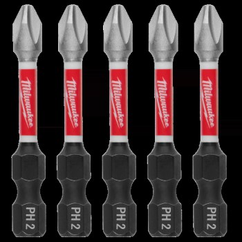 Milwaukee Shockwave Phillips #2 Power Bit - 2", 5pk