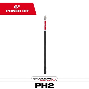 Milwaukee Shockwave Phillips #2 Power Bit - 6"
