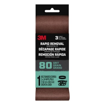 3M Sanding Belt, 80-Grit - 3" x 24"