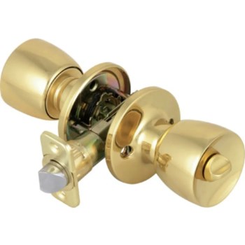 Elite Security Privacy Tulip Lockset, Polished Brass