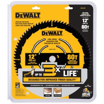 Fine Finish Saw Blade, Carbide - 12", 80T