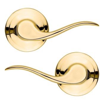 Kwikset Tustin Half Dummy Lever, Polished Brass - Right Hand