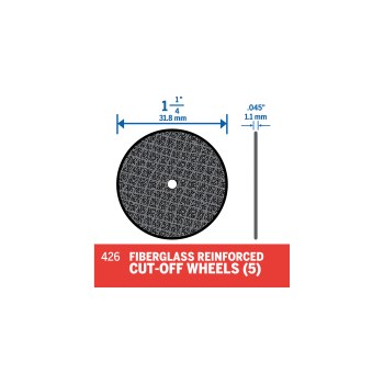 Dremel Cut-Off Wheel, 1-1/4" - .045" Thick, 5pk