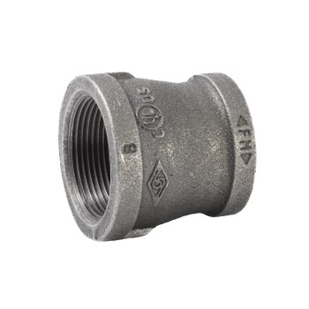 Anvil/Mueller Malleable Reducing Coupling, Black - 1-1/2" x 1-1/4"