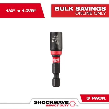 Milwaukee Shockwave Magnetic Nut Driver - 1/4", 3pk