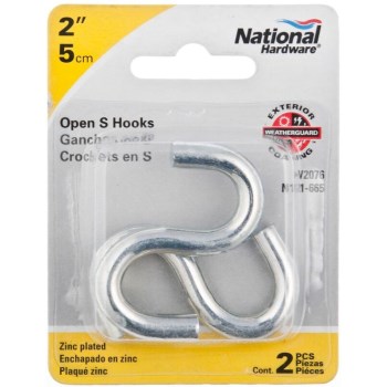 Heavy Open 'S' Hooks, 2"