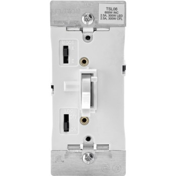 Leviton Decora Toggle Slide Dimmer with Preset - 150W, White