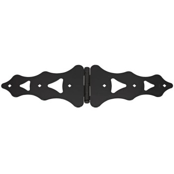 Ornamental Strap Hinge, Black ~ 10" 