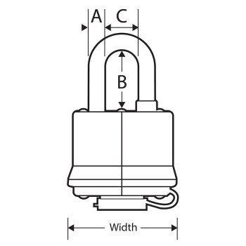 Covered Laminated Steel Padlock - 1-9/16"