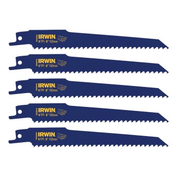 Irwin WeldTec Recip Blades, Nail Embedded - 6" x 6 TPI (5pk)