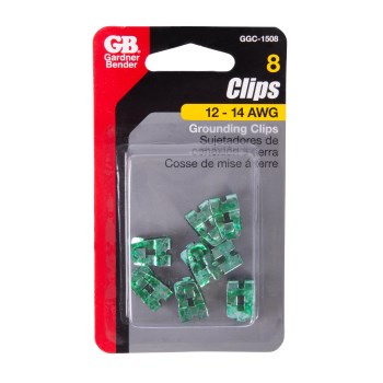 Gardner Bender Grounding Clips, Zinc Plated - 8pk