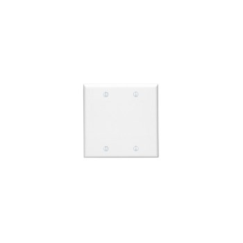 2-Gang Blank Plate - Double, White