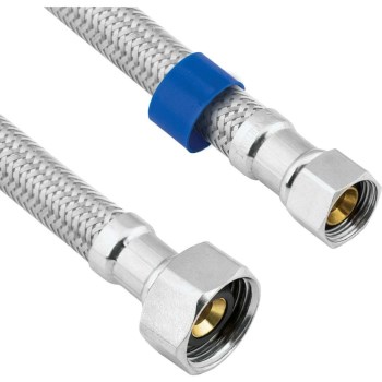 Faucet Connector, Braided SS - 3/8" Comp x 1/2" FIP, 9"