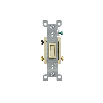 Quiet Toggle Switch, 3-Way - 15 Amp, Ivory