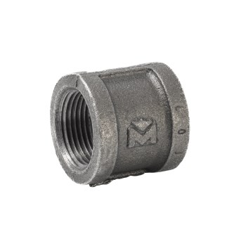 Malleable Iron Coupling, Black - 1" FPT