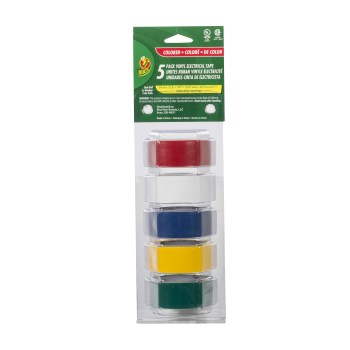 Shurtech 5-Color Plastic Electrical Tape Set - 3/4" x 12 Ft., 5-Pack