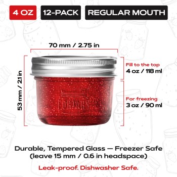 Forjars Regular Mouth Mason Jars 4 oz 