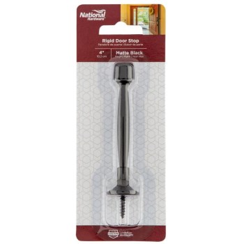 Rigid Door Stop, Matte Black - 4"
