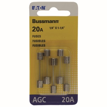 AGC Glass Tube Fuse - 20 Amp, 5pk