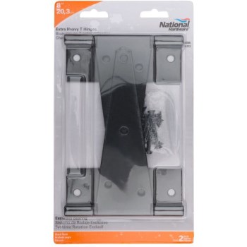 Extra Heavy Duty T-Hinge,  Black ~ 8"