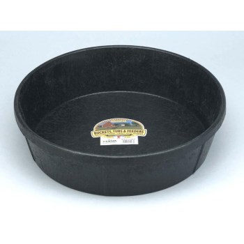 Black DuraFlex Rubber 3 Gallon Feed Pan ~ 17.5" D x 4.5" H