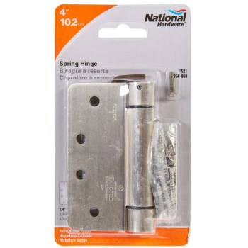 Self-Closing Hinge - 1/4" Radius, Satin Nickel ~ 4" x 4"  
