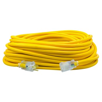 Extension Cord, 12/3 Yellow - 100 Ft