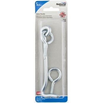 Zinc Gate Hook, Visual Pack 2106 ~ 6" 