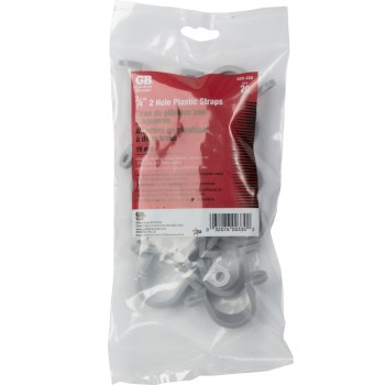 2-Hole Plastic Strap, Gray - 3/4"