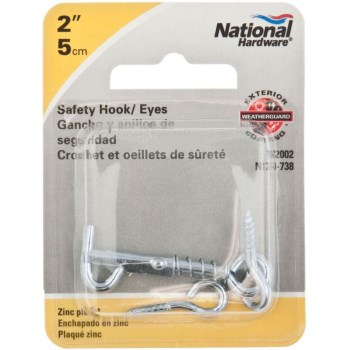 Safety Gate Hook,  Zinc ~ 2" 