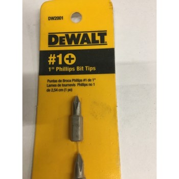 Insert Bit Tip, #1 Phillips - 1", 2pk