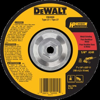 Grinding Wheel   Metal    7" x 1/4" x 5/8"