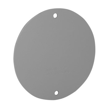 Round Cover Blank, Weather Proof Gray 4 inch