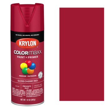 Krylon COLORmaxx Spray Paint, Gloss Cherry Red - 12 oz