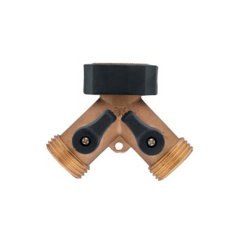 Brass Hose Y with Shut-Off