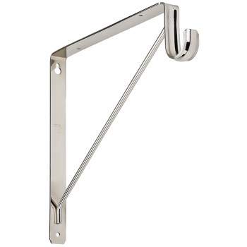 Shelf and Rod Bracket #108BC,  Chrome Finish 