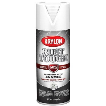 Rust Tough Enamel, Satin White - 12 oz