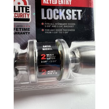 Keyed Entry Ball Knob, Satin Nickel