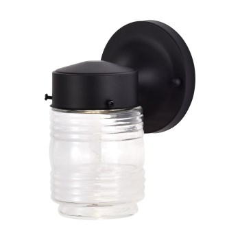 LED Mason Jar Light, Black - 9", 8W