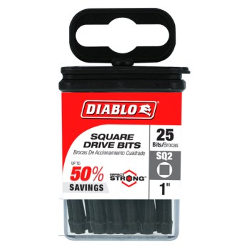 Diablo Square Drive Bit - #2 x 1", 25pk