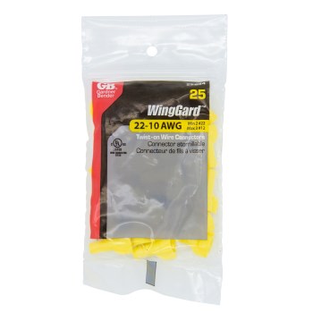 WingGard Wire Connector, Yellow - #22-#10 AWG (25pk Bag)
